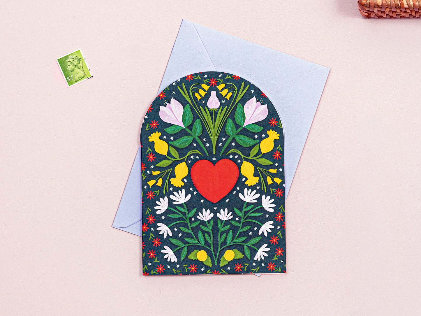 Floral Love Heart Greeting Card