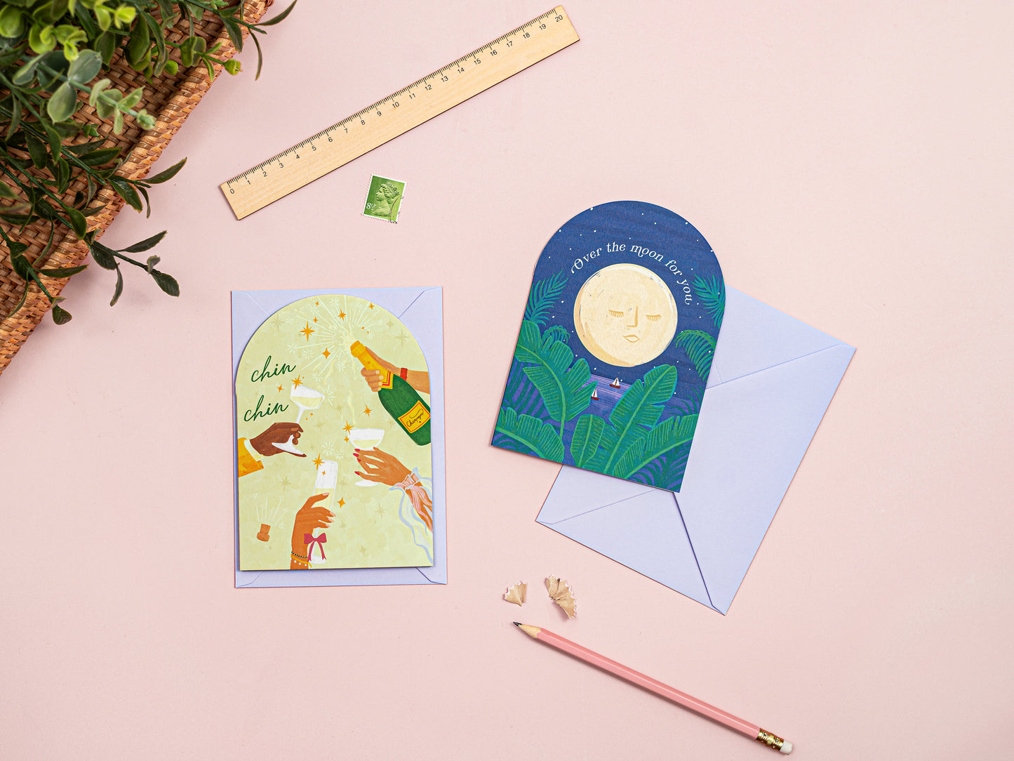 Over the Moon for You Greeting Card