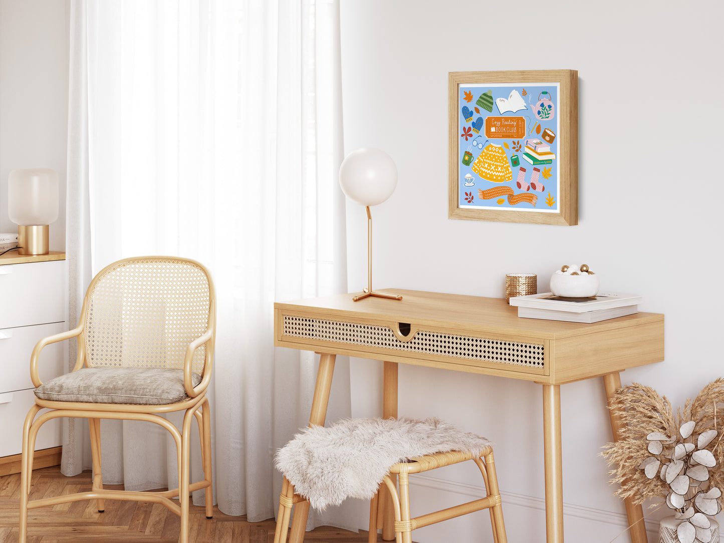 Cozy Reading Book Club Art Print