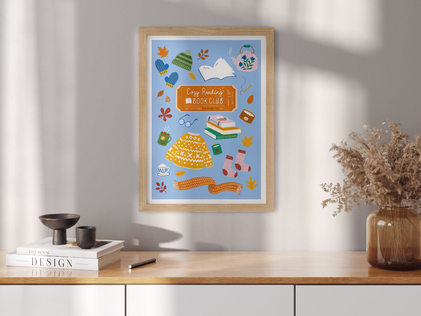 Cozy Reading Book Club Art Print