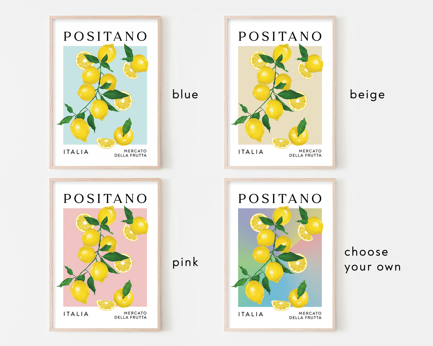 Positano Lemons Art Print