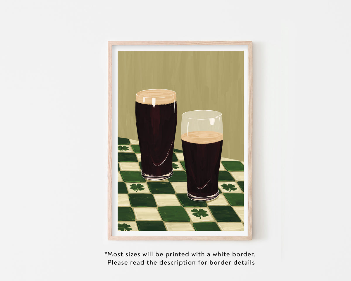 Irish Stout Pints Art Print