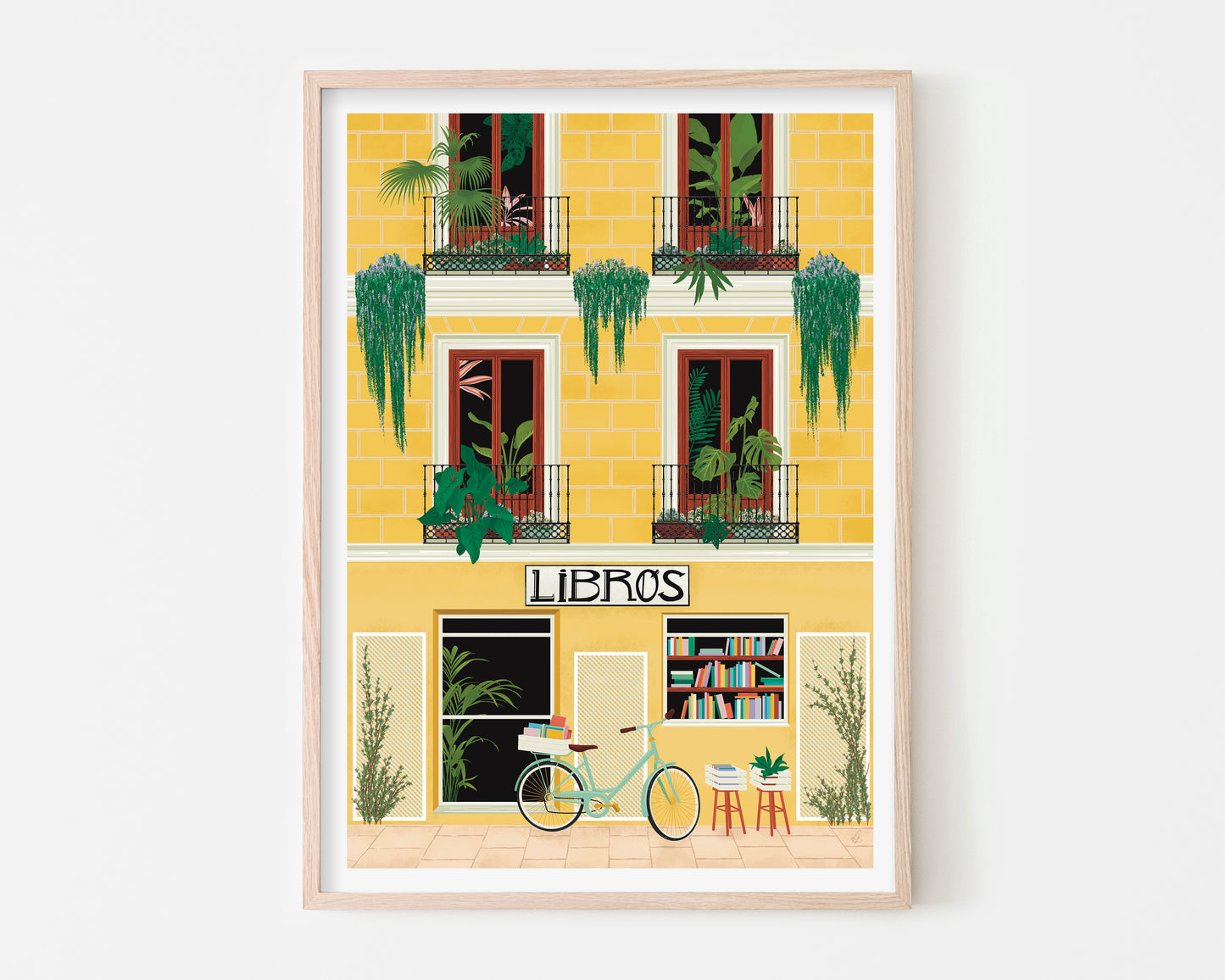 Madrid Libros Bookshop Art Print
