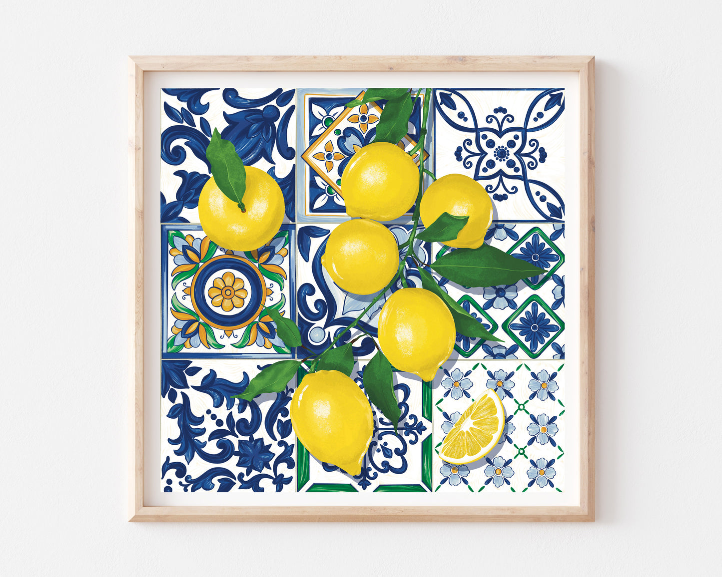 Lemons & Tiles Art Print