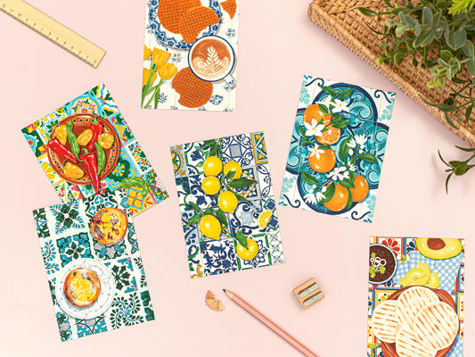 Foods and Fruits Postcards (A6)