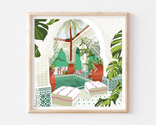 Morocco Riad Art Print