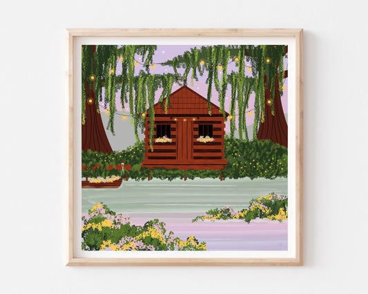 New Orleans Bayou Cabin Art Print
