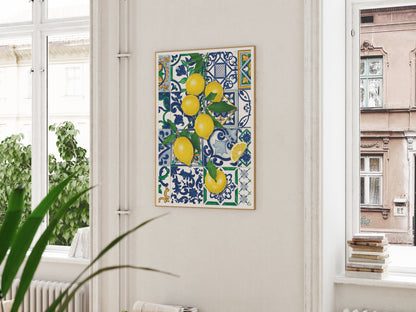 Lemons & Tiles Art Print