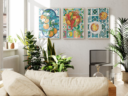 Oranges & Tiles Art Print
