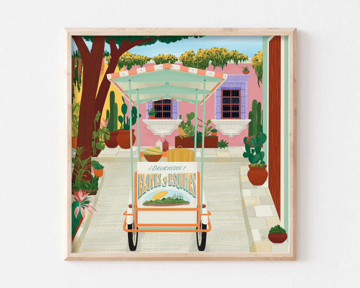 Mexican Elotes Cart Art Print SUPER SECONDS FESTIVAL