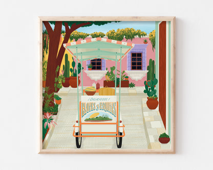 Mexican Elotes Cart Art Print SUPER SECONDS FESTIVAL