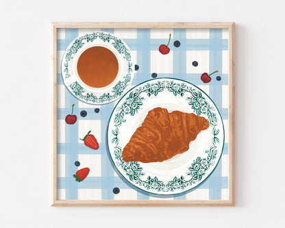 Croissant & Coffee Art Print SUPER SECONDS FESTIVAL