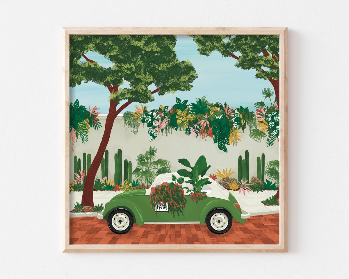 Mexico City Taxi Art Print SUPER SECONDS FESTIVAL