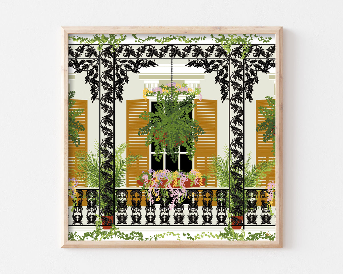 New Orleans Balcony Art Print SUPER SECONDS FESTIVAL