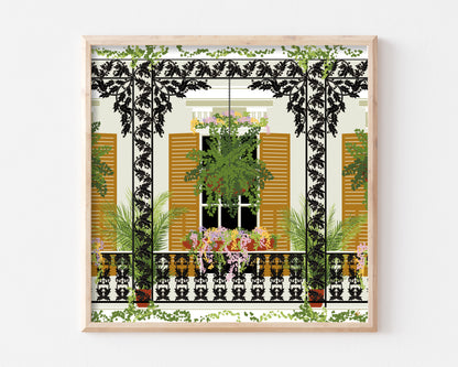 New Orleans Balcony Art Print SUPER SECONDS FESTIVAL