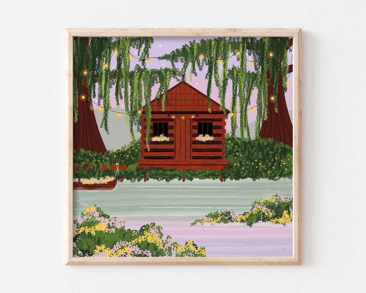 New Orleans Bayou Cabin Art Print SUPER SECONDS FESTIVAL