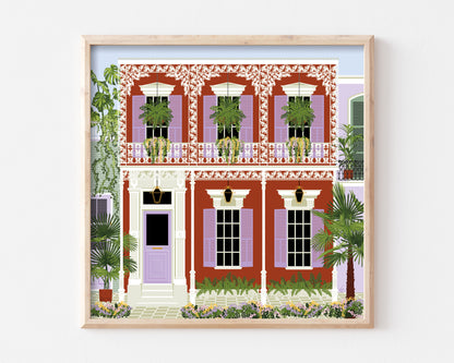 New Orleans French Quarter House Art Print SUPER SECONDS FESTIVAL