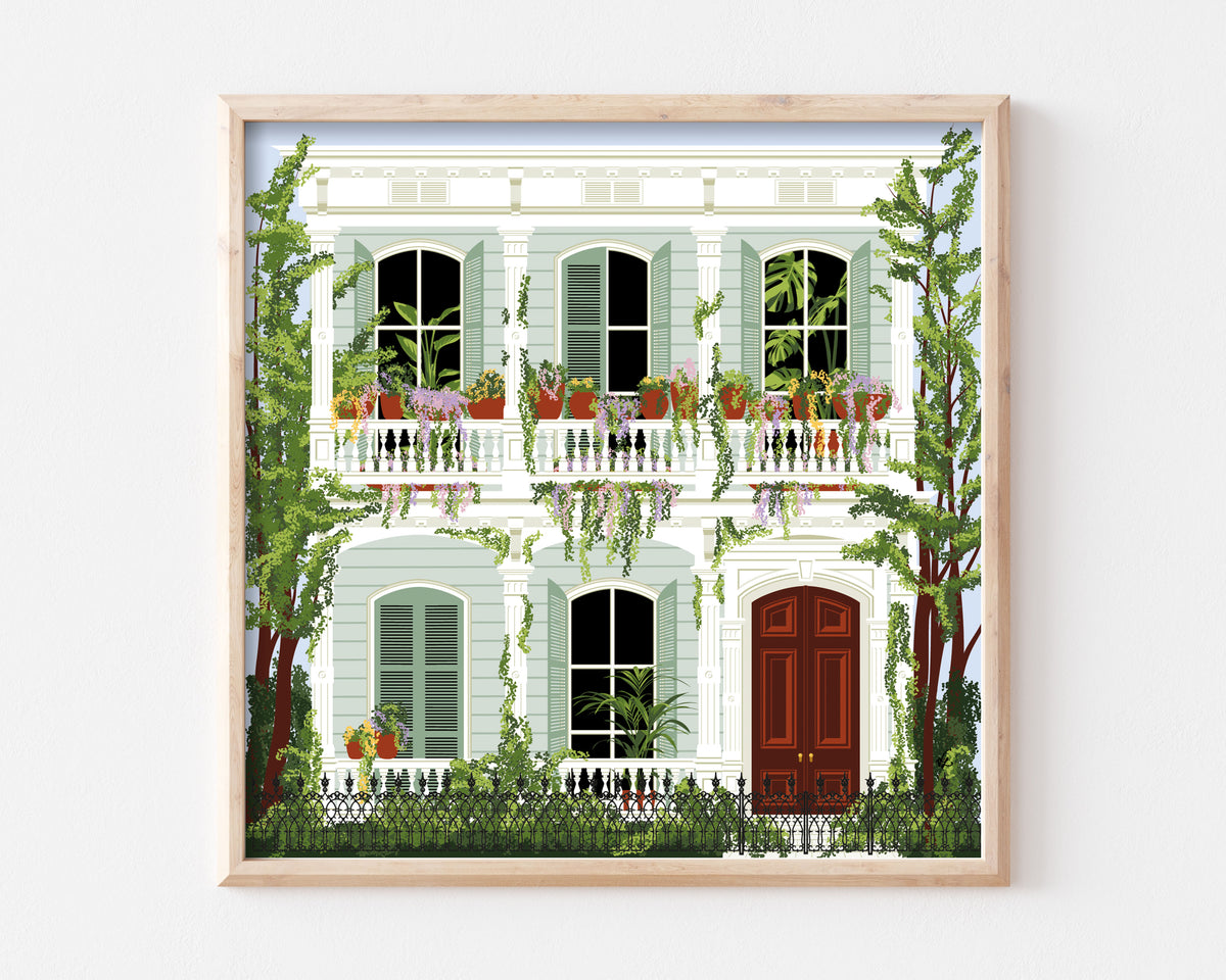 New Orleans Garden District House Art Print SUPER SECONDS FESTIVAL