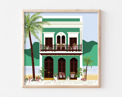 Puerto Rican Green House Art Print SUPER SECONDS FESTIVAL