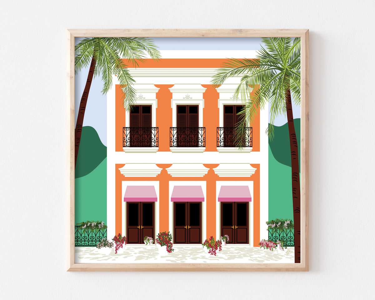 Puerto Rican Orange House Art Print SUPER SECONDS FESTIVAL
