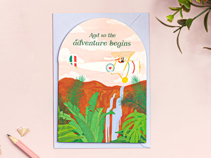 And so the Adventure Begins Greeting Card