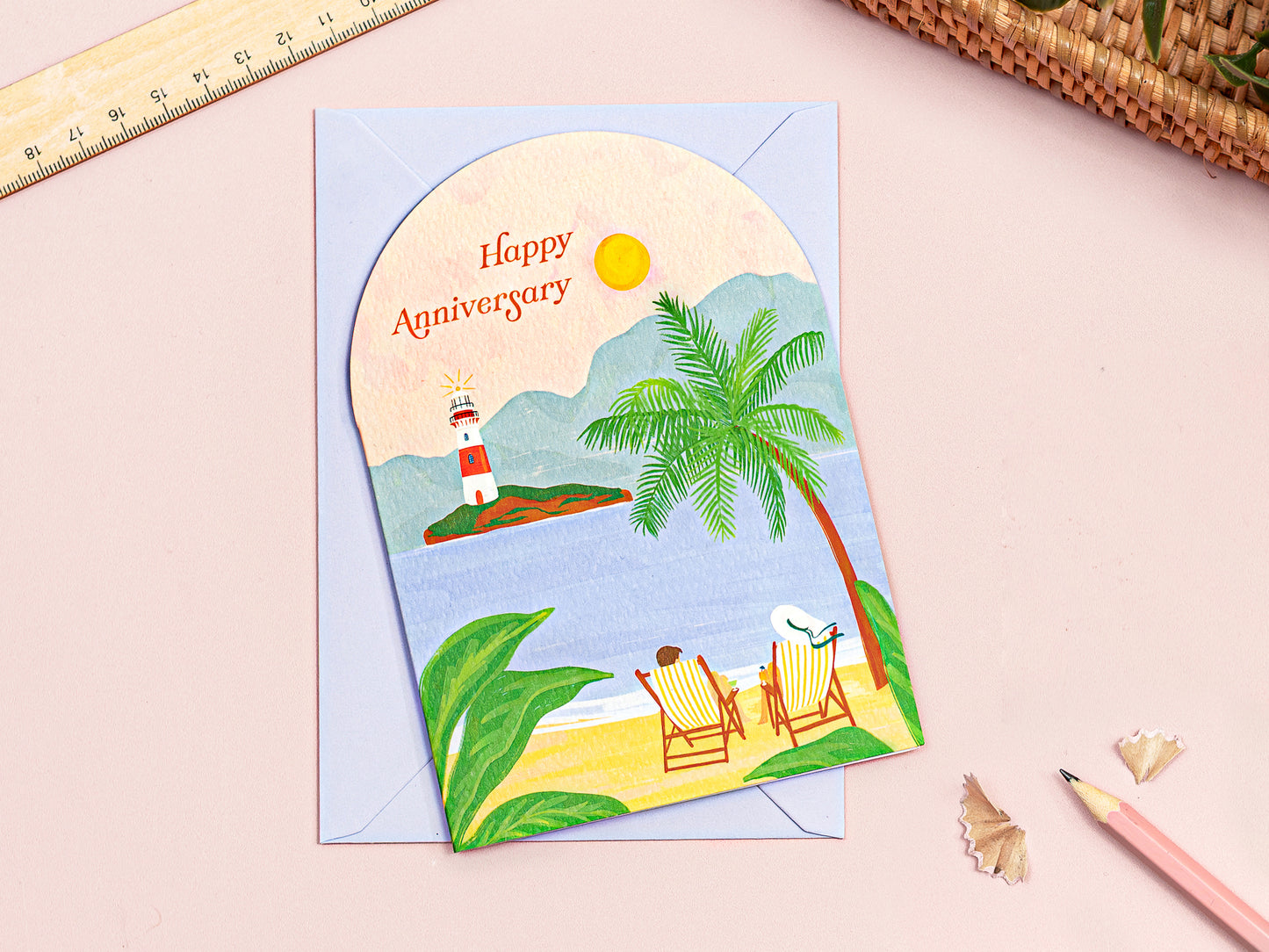 Tropical Anniversary Greeting Card