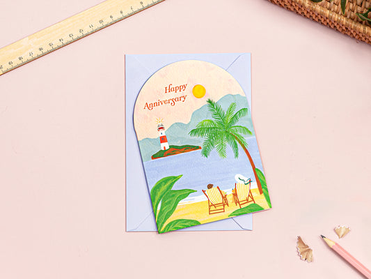 Tropical Anniversary Greeting Card