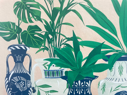 Greek Potted Plants Art Print