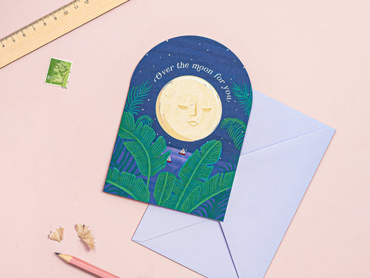 Over the Moon for You Greeting Card