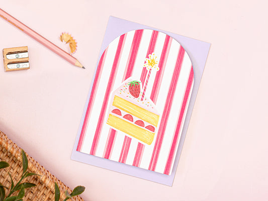 Strawberry Cake Greeting Card