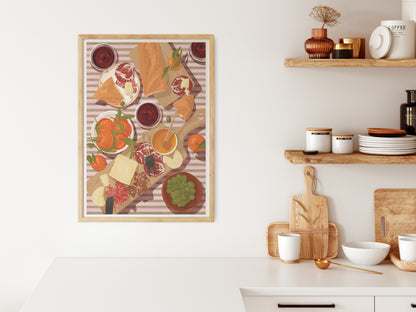 Wine & Picky Bits Art Print