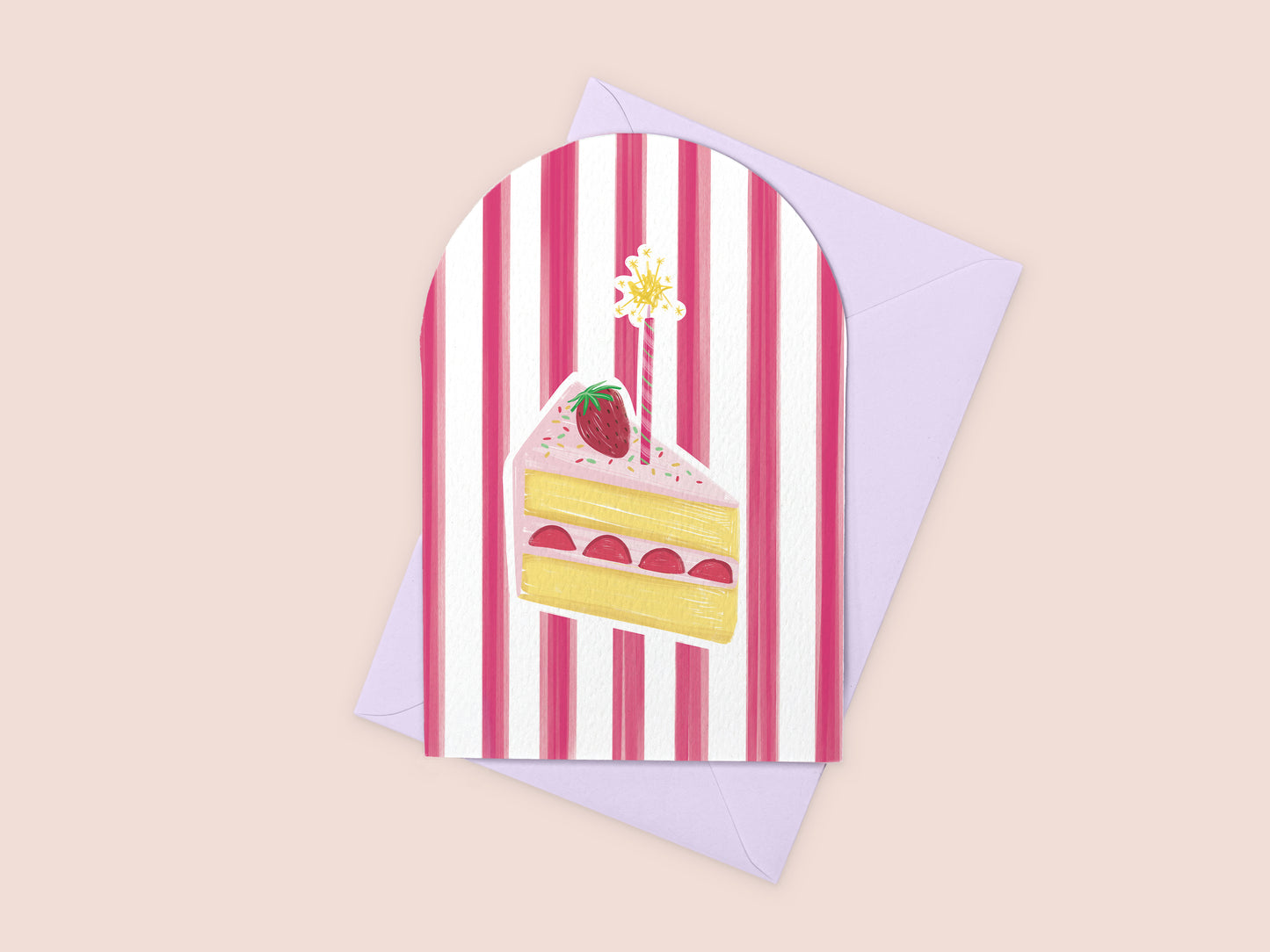 Strawberry Cake Greeting Card