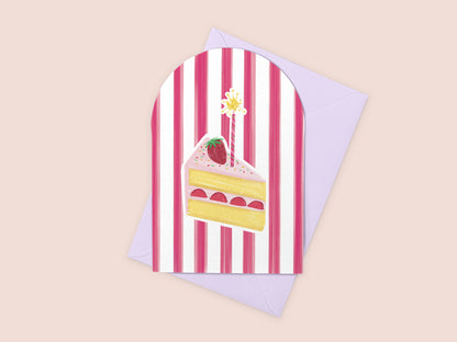 Strawberry Cake Greeting Card