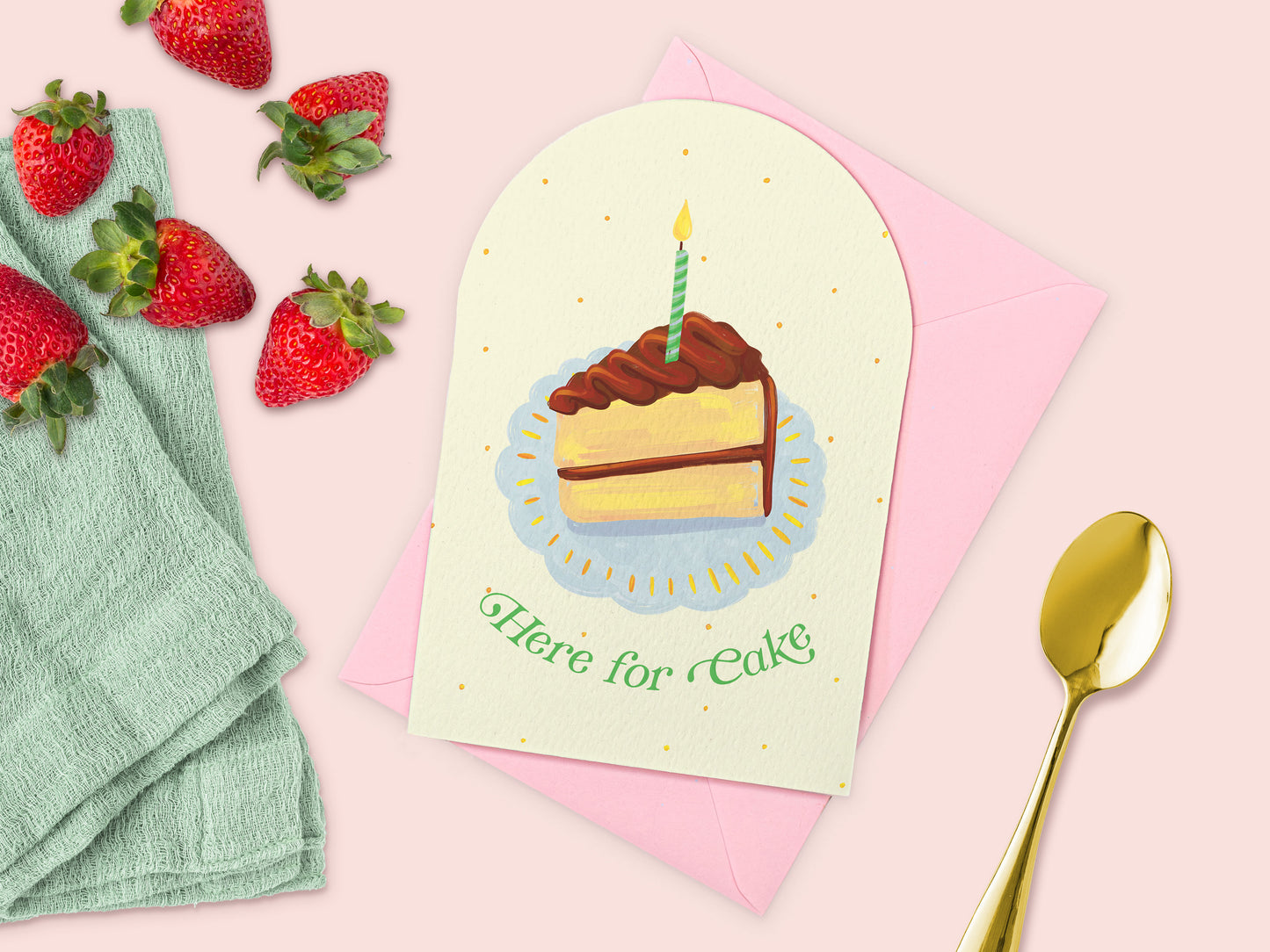 Here for Cake Greeting Card