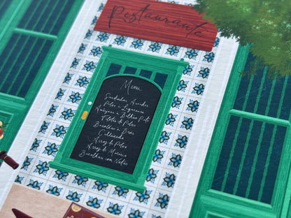 Lisbon Restaurant Art Print