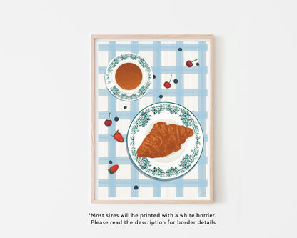 Croissant & Coffee Art Print