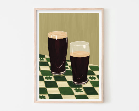Irish Stout Pints Art Print