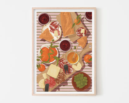 Wine & Picky Bits Art Print