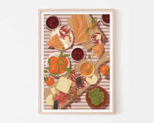 Wine & Picky Bits Art Print
