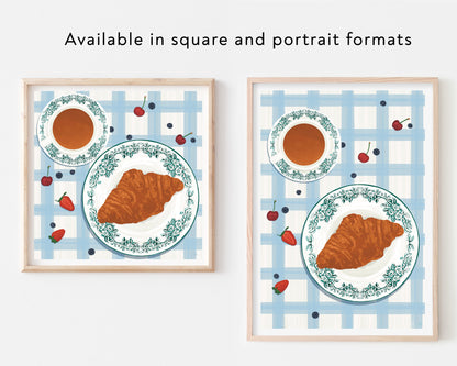Croissant & Coffee Art Print
