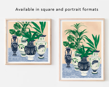 Greek Potted Plants Art Print