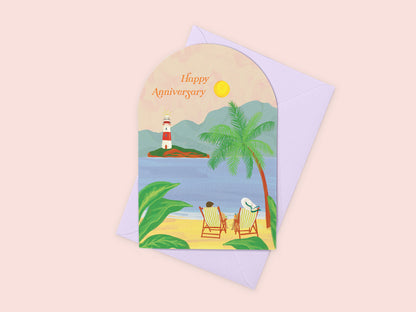 Tropical Anniversary Greeting Card
