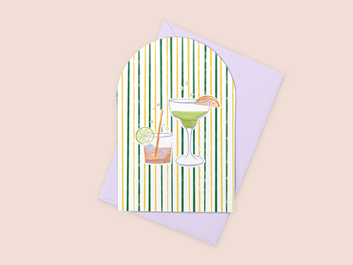 Cocktails Greeting Card SUPER SECONDS FESTIVAL
