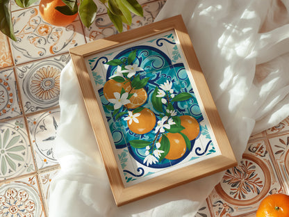 Oranges & Tiles Art Print