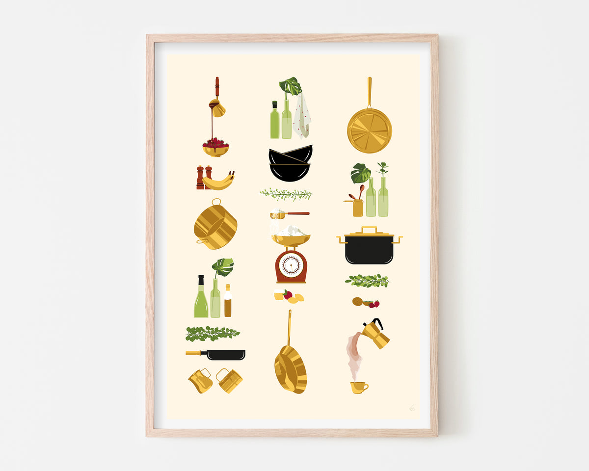 Cooking Utensils Art Print SUPER SECONDS FESTIVAL