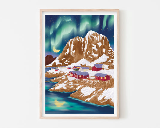 Lofoten Winter Night Norway Art Print