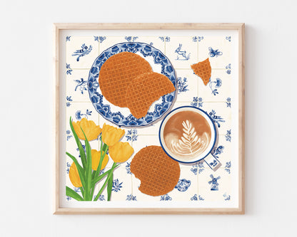 Stroopwafels & Coffee Art Print SUPER SECONDS FESTIVAL