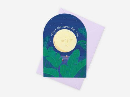 Over the Moon for You Greeting Card
