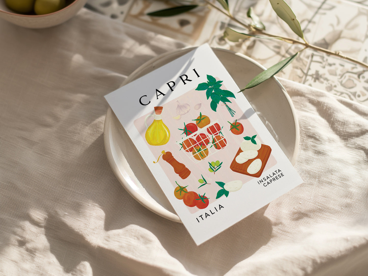 Capri Caprese Salad Art Print