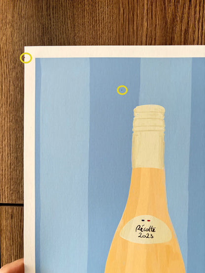 Chicken Wine (Blue/Red) Art Print SUPER SECONDS FESTIVAL